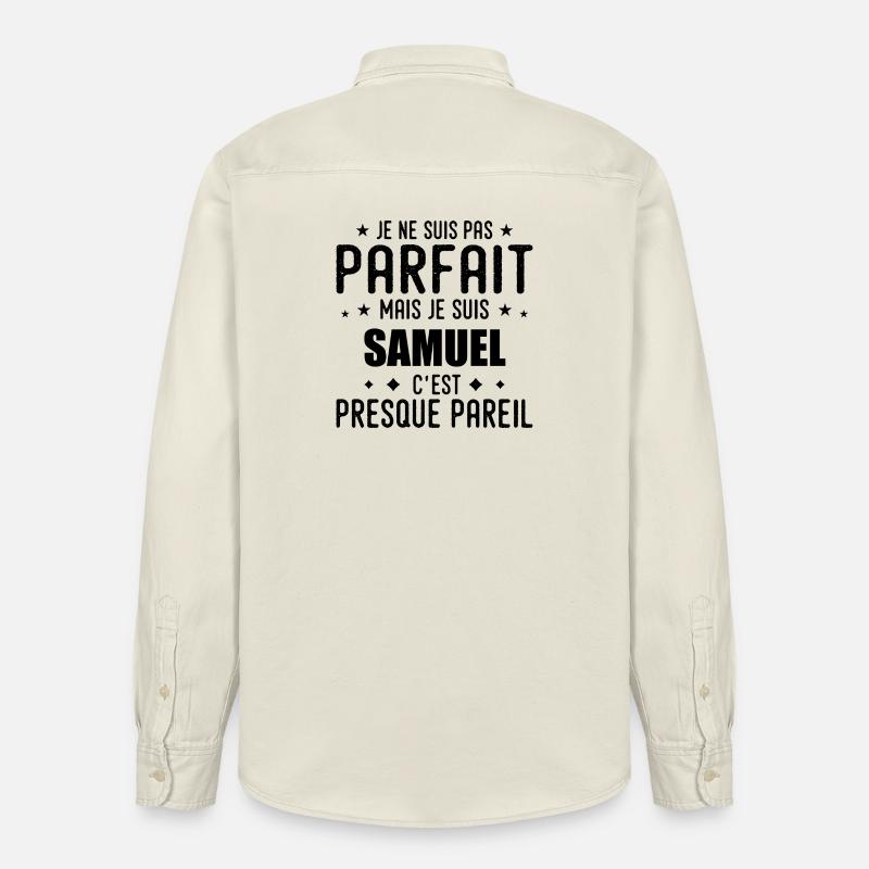 Samuel: authentisch, unvollkommen, oben, Perfektion - Relaxed Fit Unisex Organic Hemd von Stanley/Stella - Natur