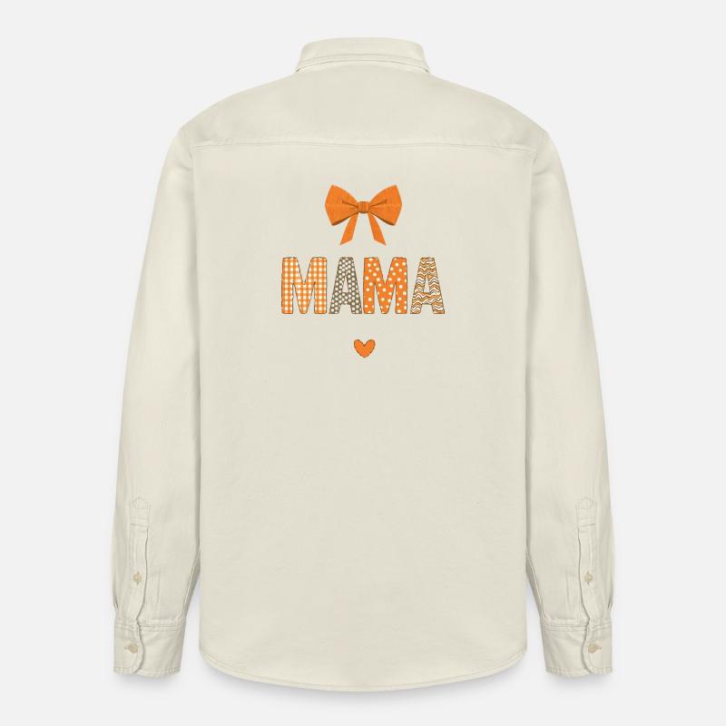 Orange Mom Patchwork Muster - Relaxed Fit Unisex Organic Hemd von Stanley/Stella - Natur