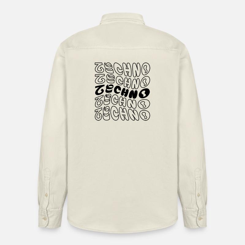 Conception de logo Techno wavy. - Chemise unisexe coupe décontractée bio Stanley/Stella - écru doux