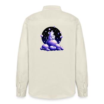 Souris de rêves de lune avec bubble tea - Chemise unisexe coupe décontractée bio Stanley/Stella - écru doux - Dos - AI Model Male 178 light (178cm)