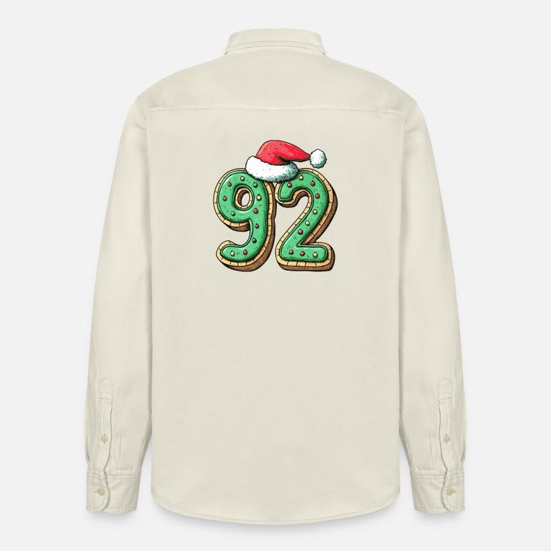 Noël du Cookie Numéro 92 - Chemise unisexe coupe décontractée bio Stanley/Stella - écru doux