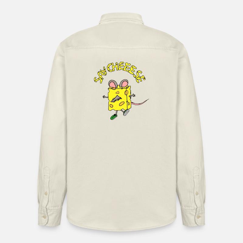 Héros fromage dans le style comic - Chemise unisexe coupe décontractée bio Stanley/Stella - écru doux