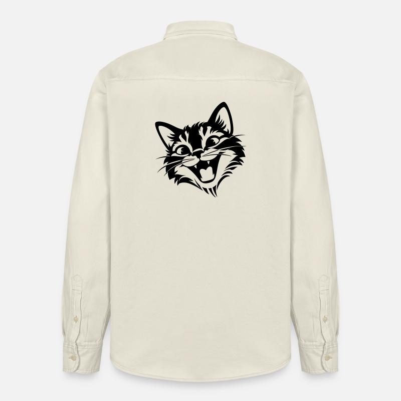 Chat Rieur | Drôles Chats T-Shir - Chemise unisexe coupe décontractée bio Stanley/Stella - écru doux