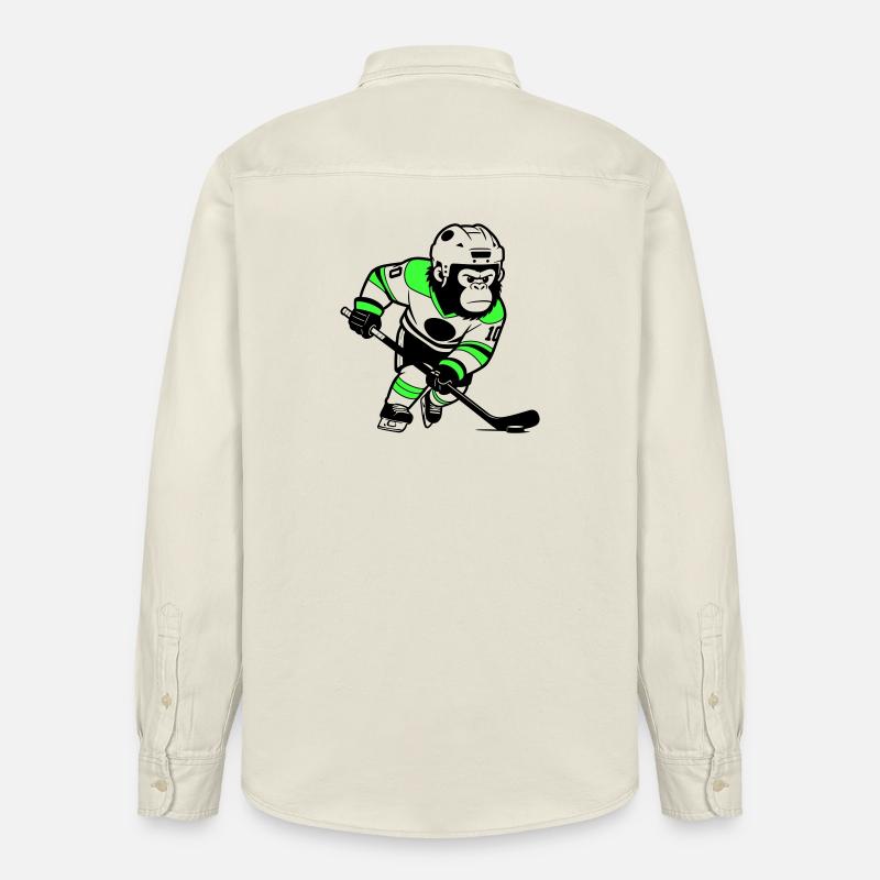 Eishockey-Gorilla - Relaxed Fit Unisex Organic Hemd von Stanley/Stella - Natur
