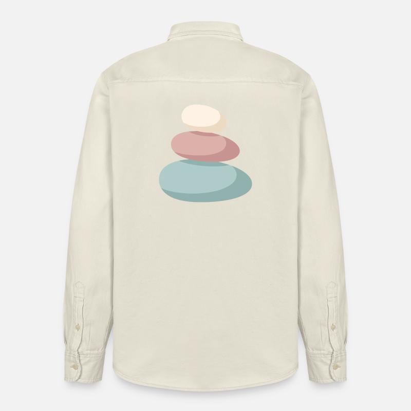 Pastel Stone Stack - Relaxed Fit Unisex Organic Shirt by Stanley/Stella - soft Ecru