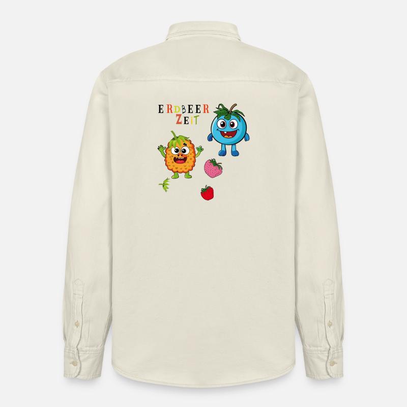 Erdbeerzeit - Relaxed Fit Unisex Organic Hemd von Stanley/Stella - Natur