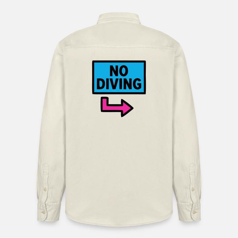 No Diving Schild Pool Retro - Relaxed Fit Unisex Organic Hemd von Stanley/Stella - Natur