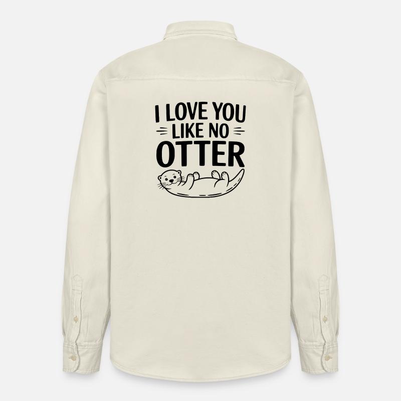 Je t’aime comme aucune loutre - Chemise unisexe coupe décontractée bio Stanley/Stella - écru doux