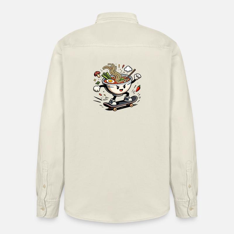 Je peux pas j’ai ramen - Chemise unisexe coupe décontractée bio Stanley/Stella - écru doux