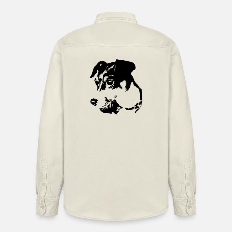 Tête de Jack Russell Terrier - Chemise unisexe coupe décontractée bio Stanley/Stella - écru doux