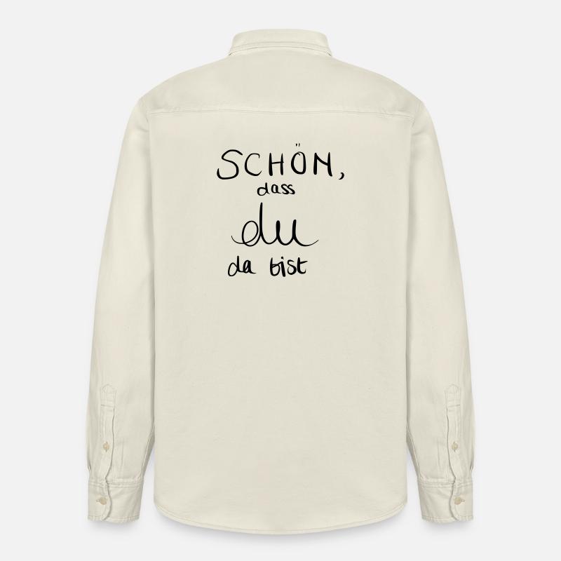Schön, dass du da bist - Relaxed Fit Unisex Organic Hemd von Stanley/Stella - Natur