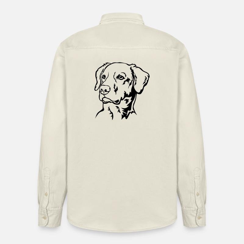 Tête de labrador - Chemise unisexe coupe décontractée bio Stanley/Stella - écru doux