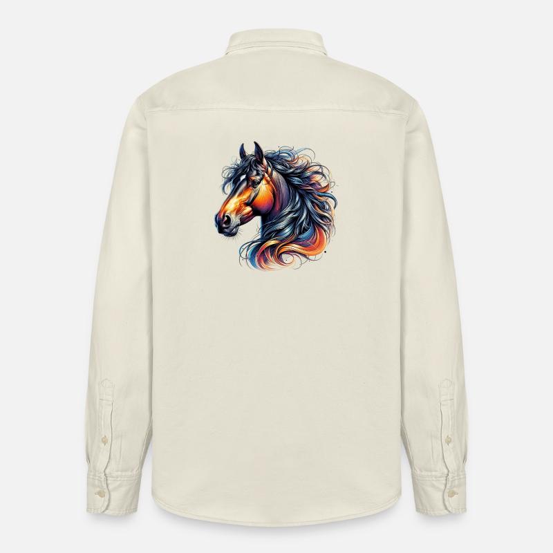 Cheval - Chemise unisexe coupe décontractée bio Stanley/Stella - écru doux