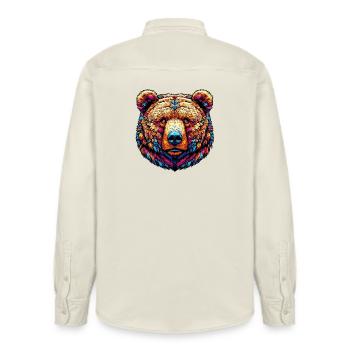 Bär - Relaxed Fit Unisex Organic Hemd von Stanley/Stella - Natur - Hinten - AI Model Male 178 light (178cm)