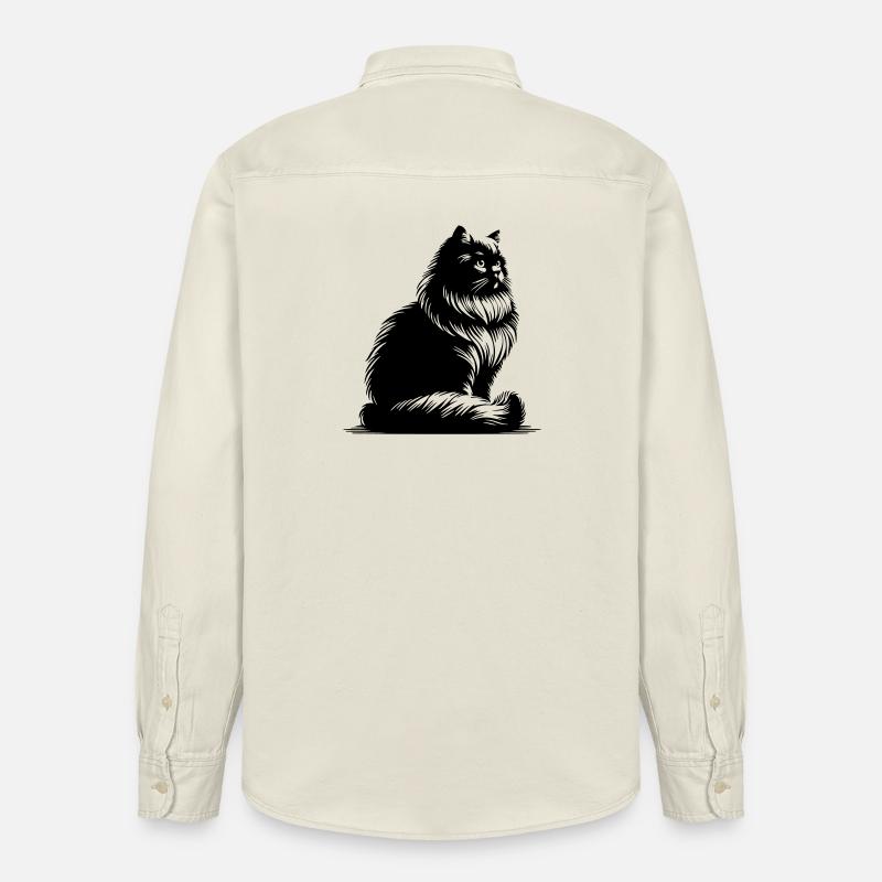 Britisch Langhaar Katze - Relaxed Fit Unisex Organic Hemd von Stanley/Stella - Natur