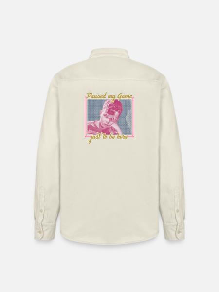 Paused My Game – Retro Gamer Vibes - Relaxed Fit Unisex Organic Shirt by Stanley/Stella - soft Ecru
