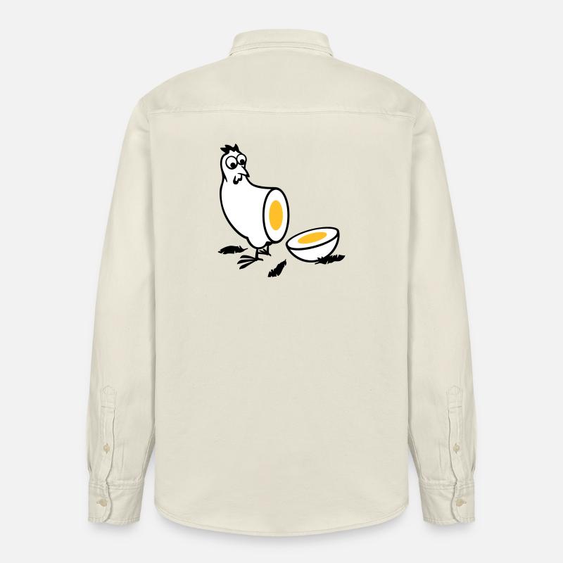 Huhn oder Ei - Relaxed Fit Unisex Organic Hemd von Stanley/Stella - Natur