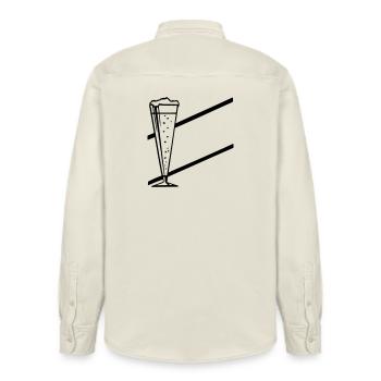 bar glass - Relaxed Fit Unisex Organic Shirt by Stanley/Stella - soft Ecru - Back - AI Model Male 178 light (178cm)