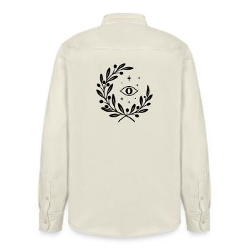 Mystic Yule mit Auge - Weihnachten Julfest - Relaxed Fit Unisex Organic Hemd von Stanley/Stella - Natur - Hinten - AI Model Male 178 light (178cm)