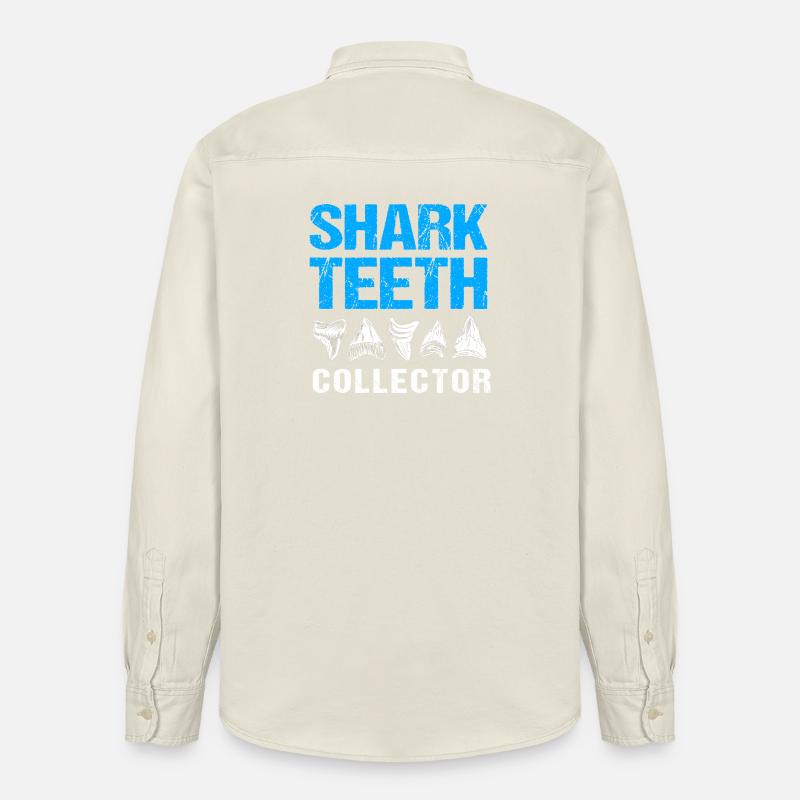 Dents de requin Dents de requin Dents de requin - Chemise unisexe coupe décontractée bio Stanley/Stella - écru doux