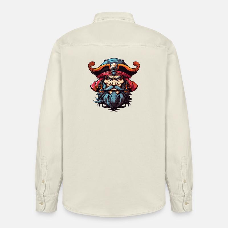 Pirate à la barbe comic - Chemise unisexe coupe décontractée bio Stanley/Stella - écru doux