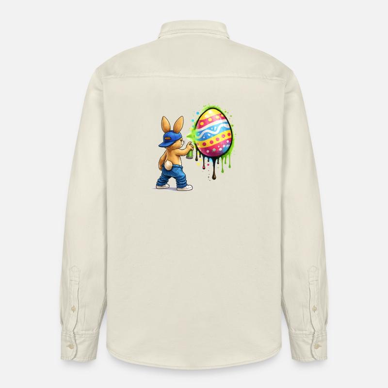 Graffiti Hase mit Osterei - Relaxed Fit Unisex Organic Hemd von Stanley/Stella - Natur