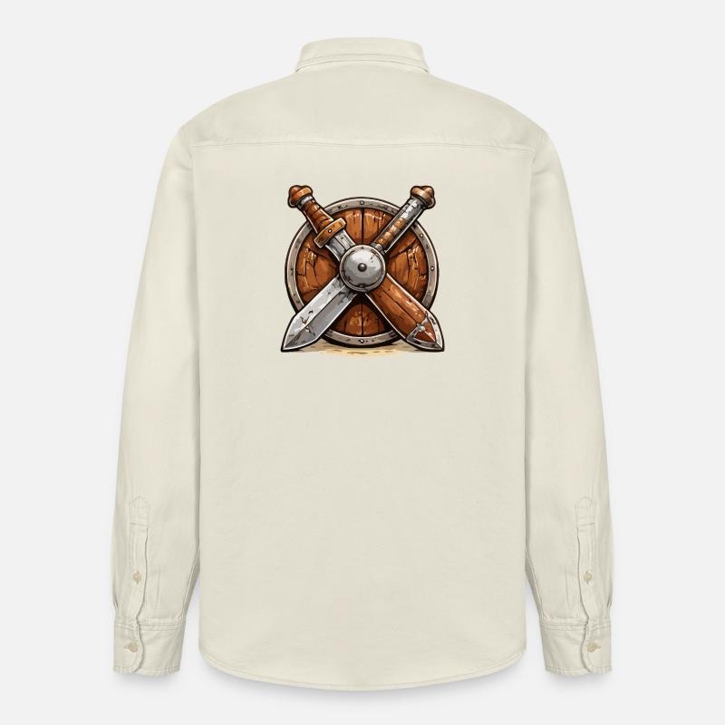 Schild und Schwerter Wikinger - Relaxed Fit Unisex Organic Hemd von Stanley/Stella - Natur