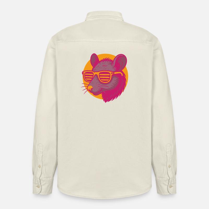 Rat avec des lunettes de soleil - Chemise unisexe coupe décontractée bio Stanley/Stella - écru doux