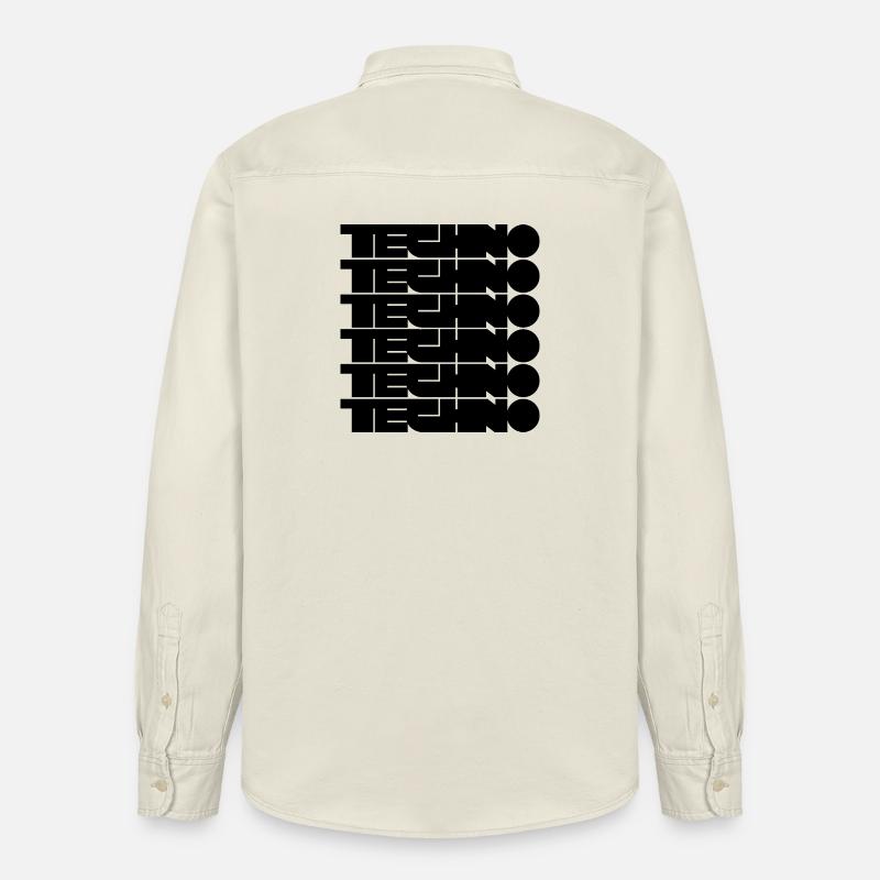 Techno djärv logotypdesign - Unisex skjorta ledig passform ekologisk Stanley/Stella - mjukt ecru