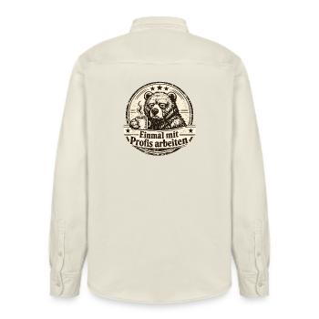 Einmal Mit Profis Arbeiten - Relaxed Fit Unisex Organic Hemd von Stanley/Stella - Natur - Hinten - AI Model Male 178 light (178cm)