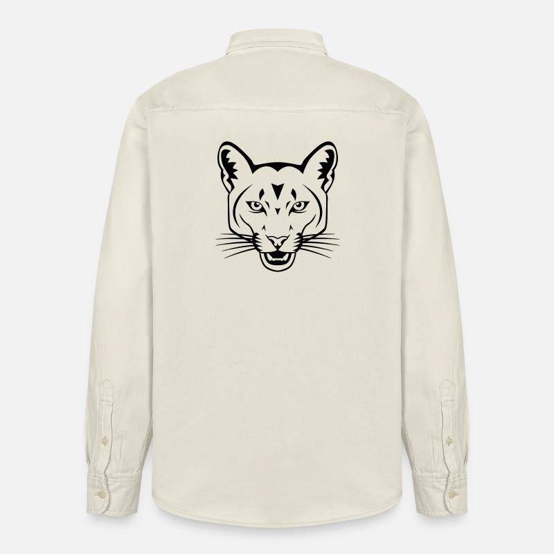 chat - Chemise unisexe coupe décontractée bio Stanley/Stella - écru doux