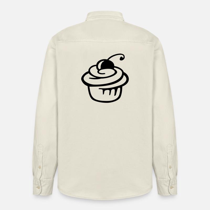 Cupcake Kirsche – Süßer Kuchen & Partyspaß - Relaxed Fit Unisex Organic Hemd von Stanley/Stella - Natur