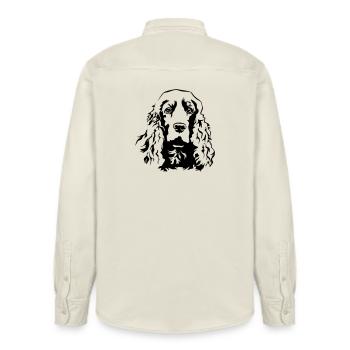 Tête de Cocker Spaniel - Chemise unisexe coupe décontractée bio Stanley/Stella - écru doux - Dos - AI Model Male 178 light (178cm)