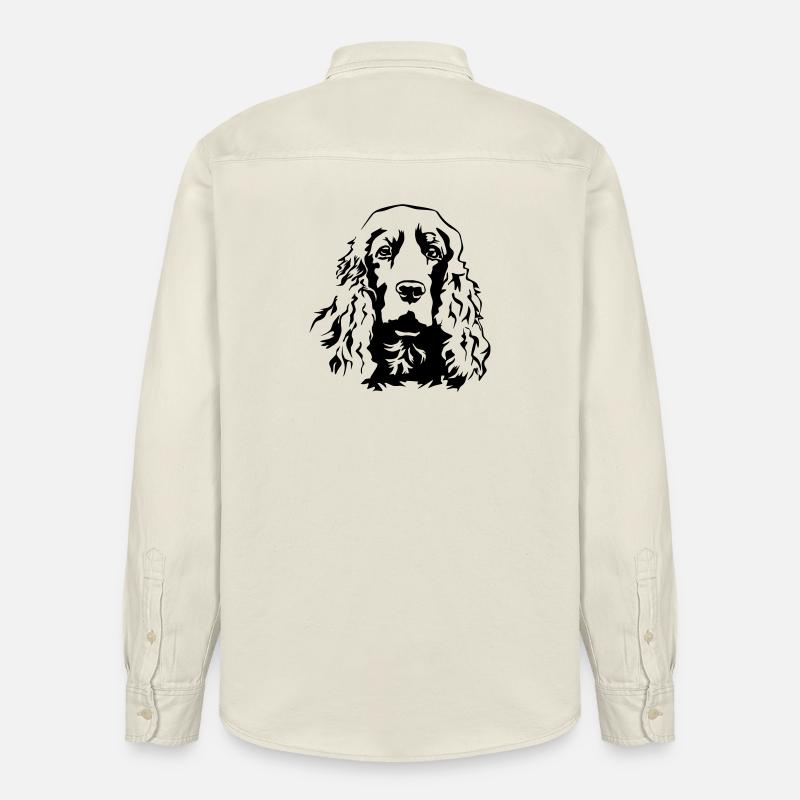 Cocker Spaniel Kopf - Relaxed Fit Unisex Organic Hemd von Stanley/Stella - Natur