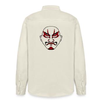 Visage de kabuki japonais - Chemise unisexe coupe décontractée bio Stanley/Stella - écru doux - Dos - AI Model Male 178 light (178cm)