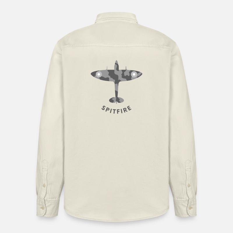 Avion de chasse de Spitfire - Chemise unisexe coupe décontractée bio Stanley/Stella - écru doux