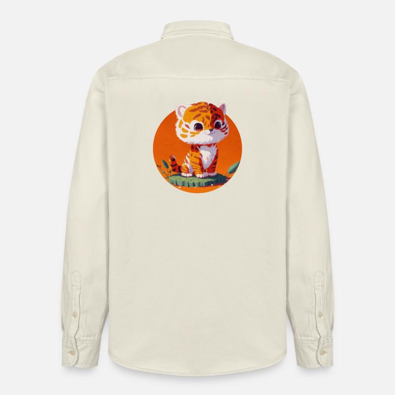 Kleiner Tiger So Süßes Kind - Relaxed Fit Unisex Organic Hemd von Stanley/Stella - Natur