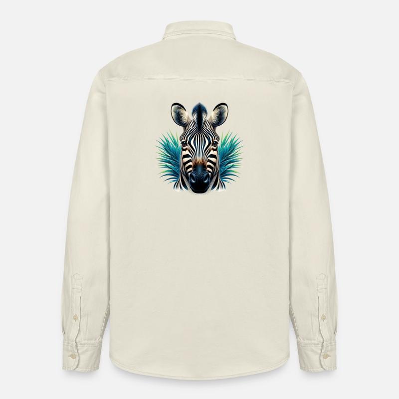 Zebra - Relaxed Fit Unisex Organic Hemd von Stanley/Stella - Natur