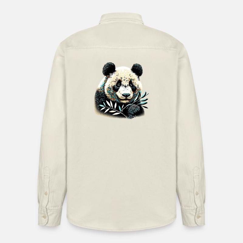 Panda - Chemise unisexe coupe décontractée bio Stanley/Stella - écru doux
