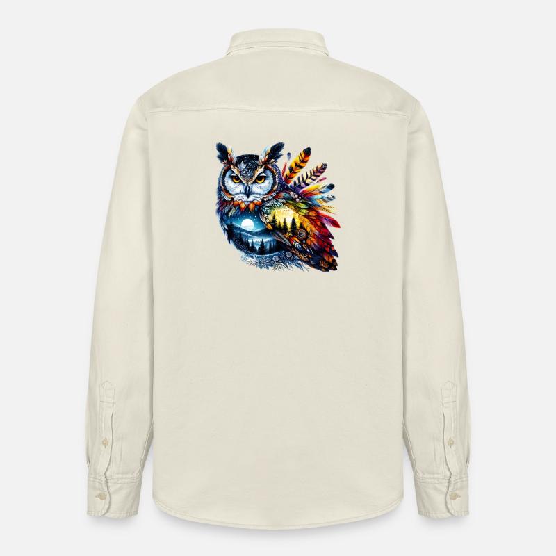 Eule - Relaxed Fit Unisex Organic Hemd von Stanley/Stella - Natur