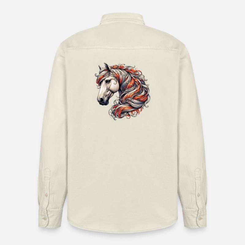 Cheval - Chemise unisexe coupe décontractée bio Stanley/Stella - écru doux