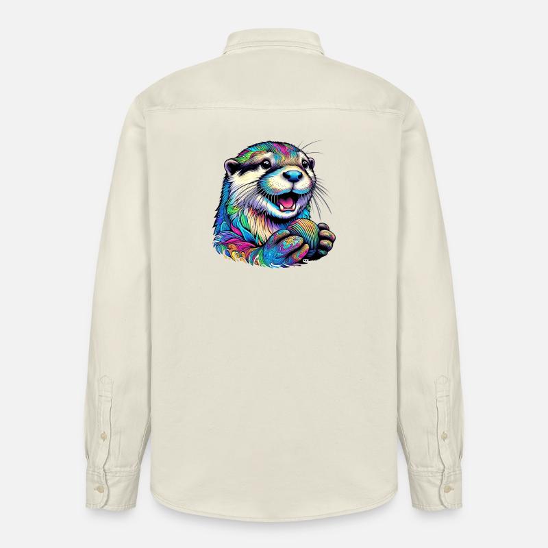 Fischotter mit Panzer - Relaxed Fit Unisex Organic Hemd von Stanley/Stella - Natur