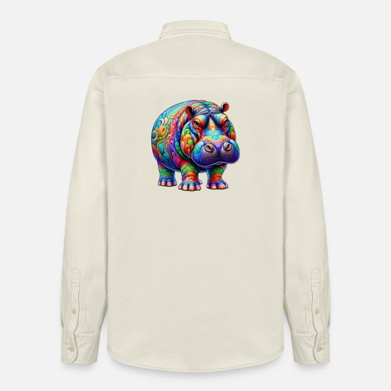 Nilpferd - Relaxed Fit Unisex Organic Hemd von Stanley/Stella - Natur