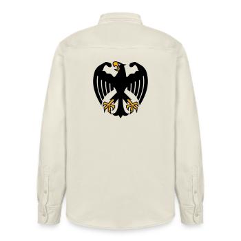 German Fitness Federal Eagle avec des muscles - Chemise unisexe coupe décontractée bio Stanley/Stella - écru doux - Dos - AI Model Male 178 light (178cm)