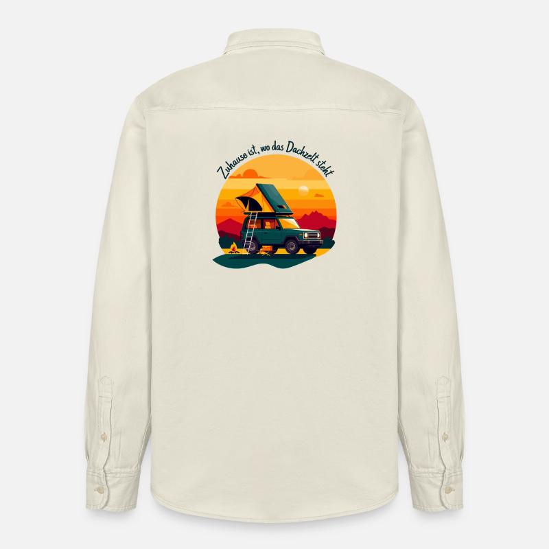 Zuhause unterm Dachzelt - Relaxed Fit Unisex Organic Hemd von Stanley/Stella - Natur