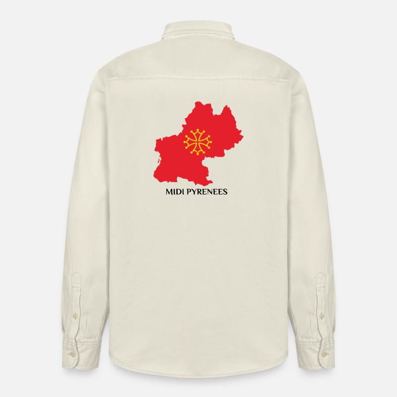 Karte der Midi-Pyrénées - Relaxed Fit Unisex Organic Hemd von Stanley/Stella - Natur