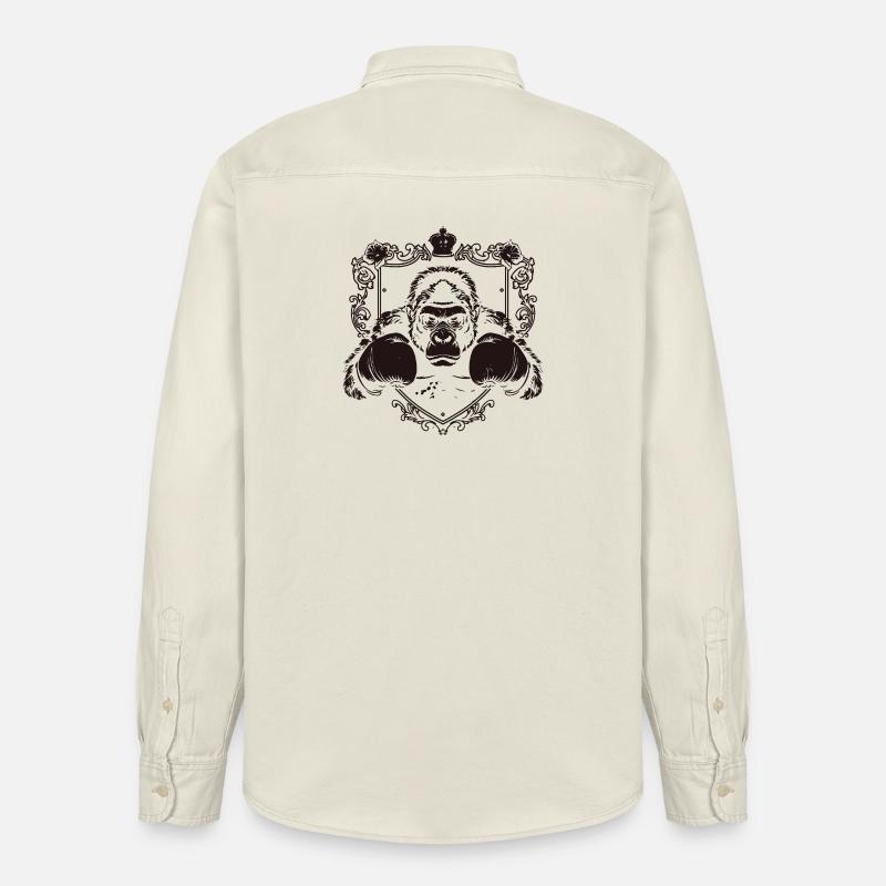  Gorilla mit Kampfpose - Relaxed Fit Unisex Organic Hemd von Stanley/Stella - Natur