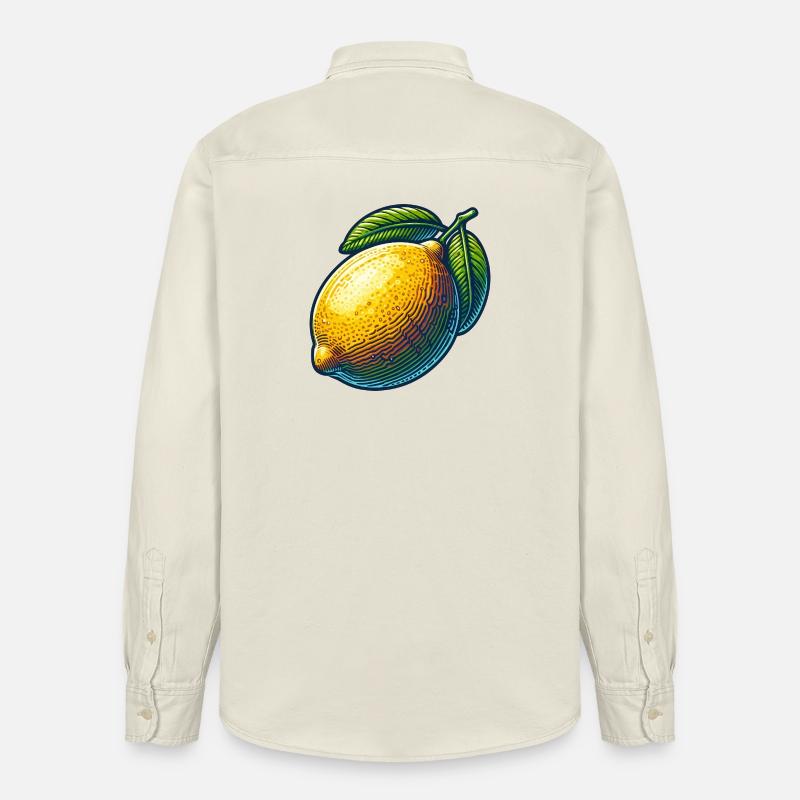 Citron éclatant et feuilles vertes - Chemise unisexe coupe décontractée bio Stanley/Stella - écru doux