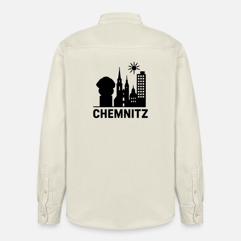 Silhouette de l’emprise de Chemnitz - Chemise unisexe coupe décontractée bio Stanley/Stella - écru doux