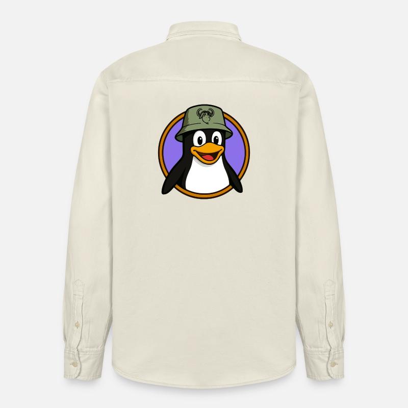 Tux Linux + GNU Hut - Relaxed Fit Unisex Organic Hemd von Stanley/Stella - Natur